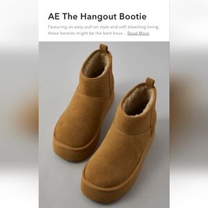 Women's American Eagle Hangout Bootie Platform Ugg-like Slip On Booties Size 7.5